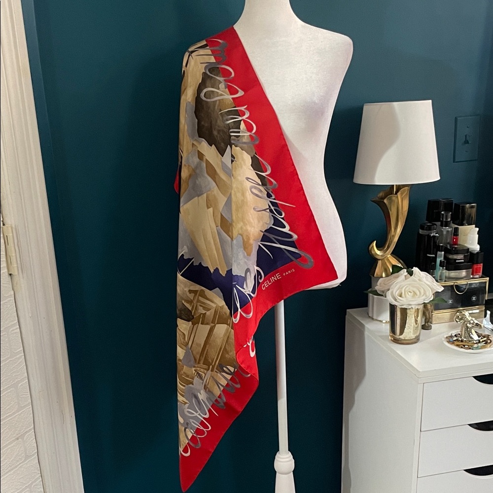 Celine  Vintage Arcde Triomphe Silk Scarf